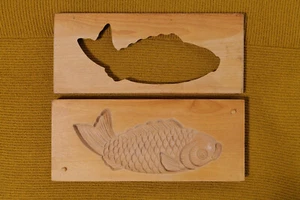 WAGASHI Kashigata japanische Süßigkeiten Gebäck Kuchen Holzform Meerbrasse Fisch - Bild 1 von 7