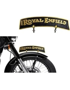 Rich Vintage Look Brass Front Fender Plate black Col Royal Enfield FREE SHIP - Bild 1 von 2