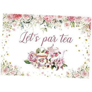 7x5ft Polyester Tea Party Backdrop for Photography Floral Tea Party Baby - Picture 1 of 8