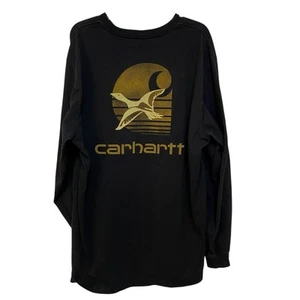 Carhartt Long Sleeve Loose Fit Pocket T-Shirt Size XL Tall Black Duck Graphic - Picture 1 of 7