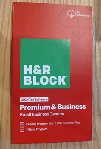 H&R Block Tax Software Premium & Business 2024 [Boxed Key Code] - Afbeelding 1 van 5