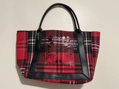 NWT $58-Red & Black Plaid- 2020 Victoria Secret Roses Large Shopper Tote Bag - Image 1 of 4