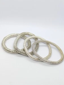 Silberfarbene Mesh Armbänder - Bild 1 von 11