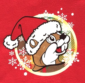 Buc-ees Red Christmas Holiday Double Sided Print T-Shirt 2023 - Size XL - Picture 1 of 5