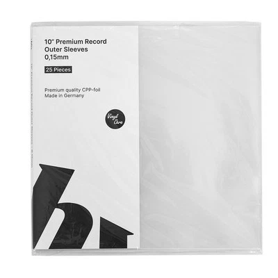 VINYL CARE BY HHV 25x 10“ Premium Record Outer Sleeves - Außenhüllen (0,15mm / Made... Transparent