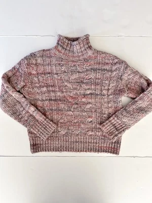 GAP Cable Knit Sweater Women S Multicolor Wool Alpaca Chunky Mock Neck Cozy - Image 1 of 4