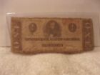 Authentic Confederate States America 1 Dollar Note Currency 1862 Rarity 7