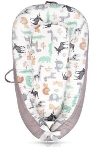 Baby Lounger, Soft Cotton Baby Nest Portable And Adjustable New In Animal Print
