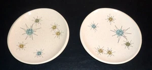 2 PLATOS DE PAN Franciscan Starburst vintage 6,5 x 6" mediados de siglo modernos atómicos - Imagen 1 de 6
