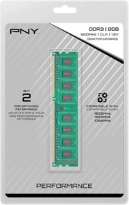PNY Performance 8GB DDR3 1600MHz DIMM (PC3-12800) CL11 1.5V Desktop Memory - Picture 1 of 4