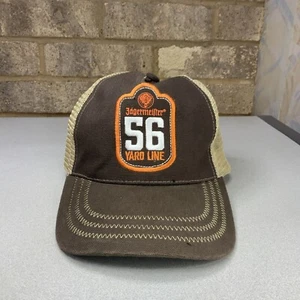 Vintage Jäegermeister 56 Yard Line SnapBack Hat Cap Brown Distressed - Picture 1 of 6