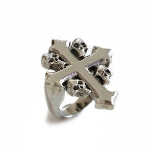 Anillo De Colección Cráneo Ciclista Plata Esterlina 925 Cristo Jesús Hombres Rocker - Imagen 1 de 13