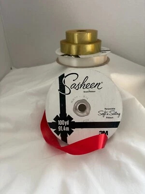 Rollo de Cinta Sasheen Vintage 3M Color Navidad, Suave y Satinado, 7/8" Ancho Foto 1 de 2