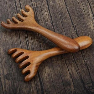 2x Massage Kamm breiter Zahnkammkopf Kopfhaut Haarpflege Sandelholz Kammgeschenk - Bild 1 von 12