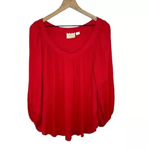 Anthropologie Maeve Women’s Blouson Sleeve Boho Popover Tunic Top Size 14 EUC - Picture 1 of 5