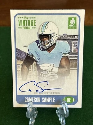 Cameron Sample /400 RC 2021 Onyx Vintage Blue Ink Rookie On-Card Auto Bengals - Image 1 of 2