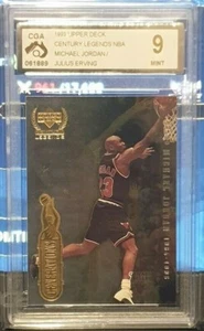 UD Century Legends 1999 Michael Jordan/Julius Irving - Bulls/76ers - CGA 9 como nuevo - Imagen 1 de 2