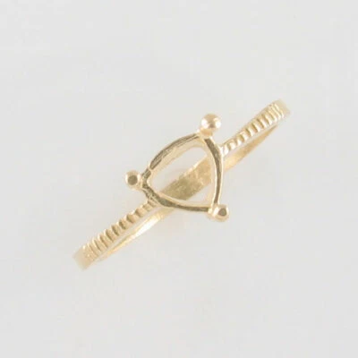 PRE-NOTCHED 6x6x6 TRILLION SOLITAIRE RING IN SOLID 10K YELLOW GOLD CR4-10KY - Image 1 of 3