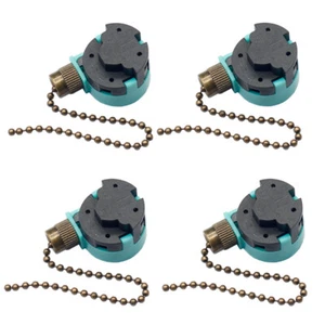 ZING EAR Pull Chain Ceiling Fan Switch 3 Speed 4 Wire ZE-268S6 Antq Brass 4PCS - Picture 1 of 8