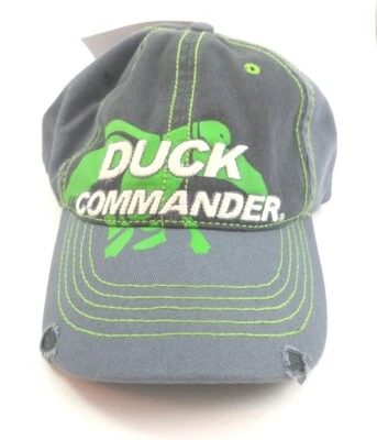 Duck Commander Dynasty Youth Distressed Charcoal Lime Adjustable Hat Cap - Image 1 of 4