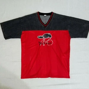 Jersey vaquero vintage platino L rojo 2 tonos malla bordada - Imagen 1 de 6
