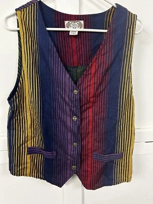 Chaleco Multicolor Rayas Boho Angelique Impresiones Mujer M Hippie Arco Iris Foto 1 de 4