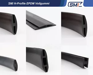 H-Dichtprofil, Gummiprofil in H-Form, H-Klemmprofil aus Gummi 3mm 4mm 5mm 6mm Y - Bild 1 von 18