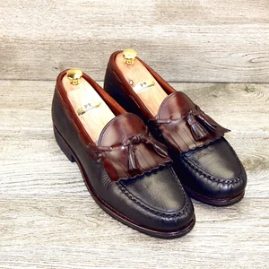 Allen Edmonds NASHUA 11.5 D Black/Brown * new Cedar Trees & Cotton Shoe Bags t - Imagen 1 de 11