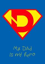 A4 Size - My Dad Is My Hero Quote Poster Print Wall Art Home Decor 