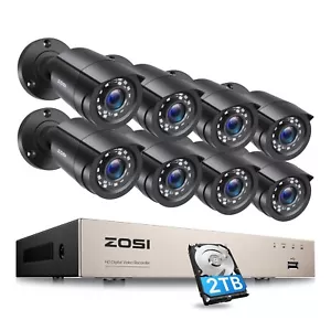 ZOSI 5MP Lite HDMI 8CH DVR 1080P H.265+ CCTV Security Camera System 1TB Outdoor - Picture 1 of 37