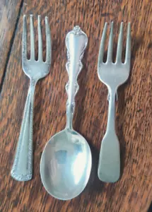 Sterling Baby Spoon, 2 Forks 53g No Monograms Saart Bros International Silver Co - Picture 1 of 12