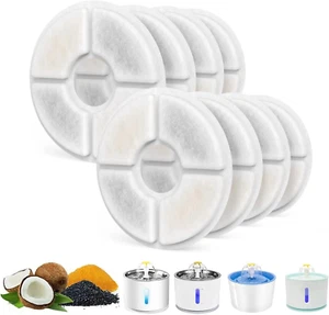 8-Pack Cat Water Fountain Filters for 81Oz/2.4L Automatic Pet round Fountain Fil - Picture 1 of 12