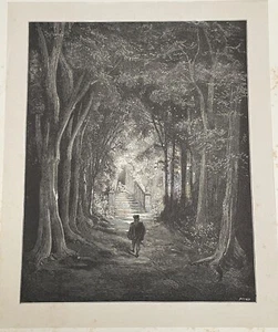 GUSTAVE DORÉ, FAIRY TALES BY PERRAULT Wood Engraving, 1862 - SLEEPING BEAUTY (2) - Picture 1 of 6