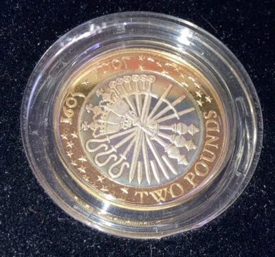 2 Pounds Piedfort Queen Elizabeth II 400 Anniversary Gunpowder Plot Silver Coin - Image 1 of 4