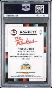 2015 Panini Donruss Nikola Jokic The Rookies #43 PSA 9 Mint RC ERROR - Picture 1 of 3