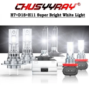 For BMW 525i 2008 6000K LED HID Headlight Hi/Lo Beam Fog Light Bulbs - Picture 1 of 20