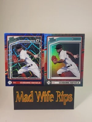 Ceddanne Rafaela Blue Velocity & Statute of Liberty #128 - 2024 Panini Donruss  - Image 1 of 4