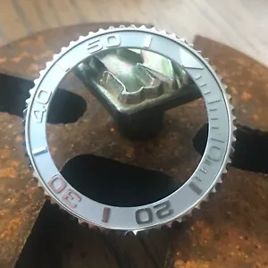 "Bisel Sub Estilo + Inserto de Cerámica Plateado "YM" para Seiko SKX007 SRPD ~ Vendedor de EE. UU. - Imagen 1 de 9
