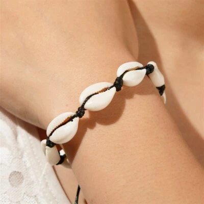 Women Fashion Boho Natural Shell Charm Bracelet Braided Beach Jewelry Gifts NEW - Image 1 of 4