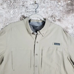 Eddie Bauer Shirt Mens 2XL Fishing Long Sleeve Pockets Beige Vented Breathable - Picture 1 of 11