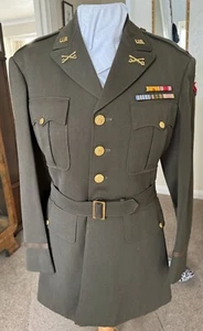 Original Named WW2 U.S. Army Officers Tunic 93rd Cavalry Reconnaissance Squadron - Picture 1 of 8