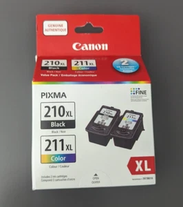 Original Canon PG-210XL Schwarz, CL-211XL Farbe Tintenpatronen Brandneu Versiegelt - Bild 1 von 5