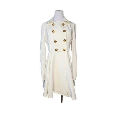 Windsor Military Double Breasted Long Coat SMALL Full Circle Vanilla Girl NWT - Image 1 of 4