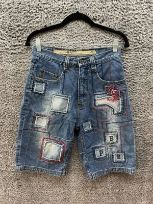 Pantalones cortos vaqueros vintage Y2K Pepe Jeans London 73 parcheados azules para mujer talla 14 Foto 1 de 4