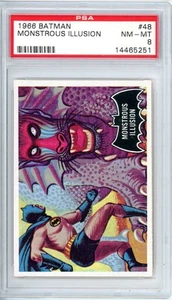 1966 Topps Batman Black Bat Monstrous Illusion 48 PSA 8 Batman 15955 - Picture 1 of 1