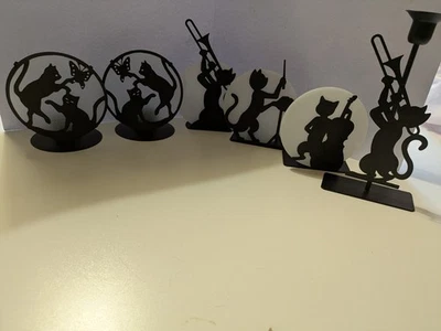 6 Stücke Kerzenhalter mit Katzensilhouette - Bild 1 von 4
