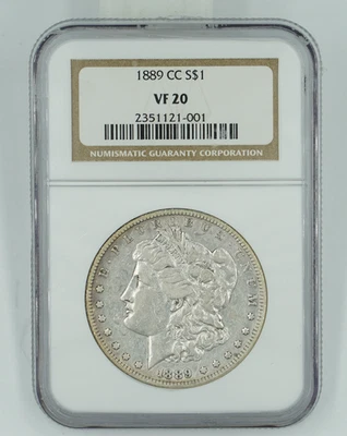 1889-CC NGC VF20 Morgan Silver Dollar - Image 1 of 3