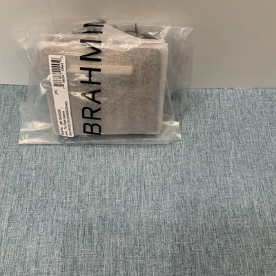 BRAHMIN JANE TAN COPA CABANA LEATHER TROPICAL PALM SURFER WOODY CAR MINI WALLET - Image 1 of 4