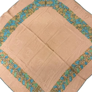 Auth Cartier - Pink Beige Light Blue Multi Scarf - Picture 1 of 6