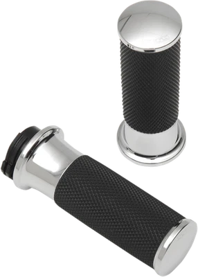 Arlen Ness Chrome Cable Fusion Motorcycle Grips 1980-22 Harley Sportster Touring - Image 1 of 2